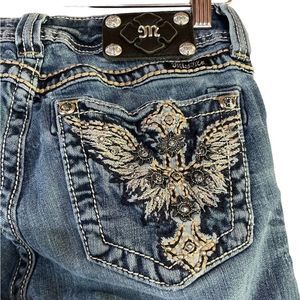Miss Me Bootcut Distressed Bling Pocket Western rodeo Jeans